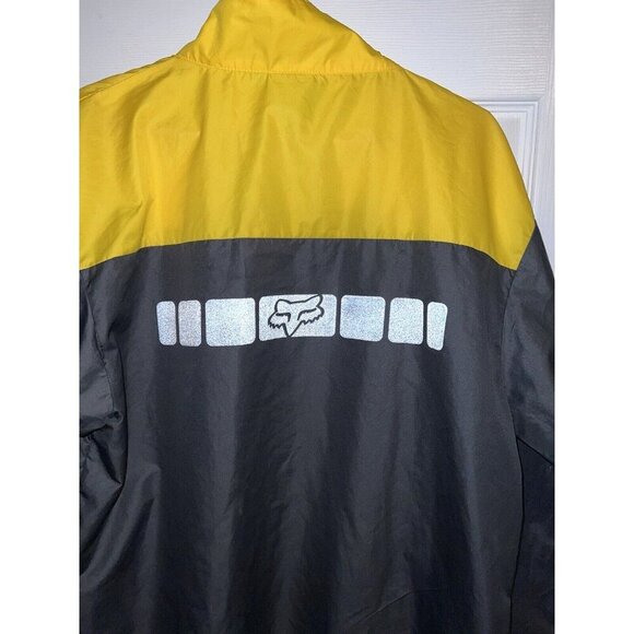Vintage FOX Windbreaker Jacket Men’s Black Yellow Polyester Sz XL Reflective - Picture 9 of 9